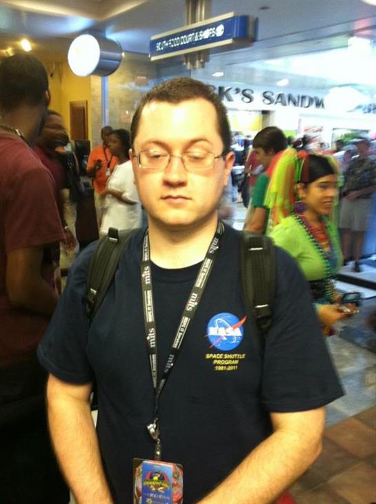 John in NASA Space Shuttle shirt at Dragon Con