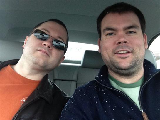 John and Ryan car selfie